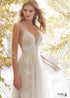 Boho V-neck Sweep Train Tulle Sleeveless Wedding Dress